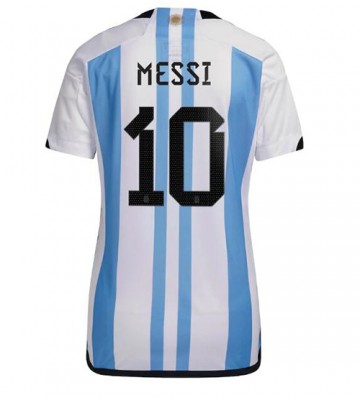 Argentina Lionel Messi #10 Hjemmedrakt Kvinner VM 2022 Kortermet